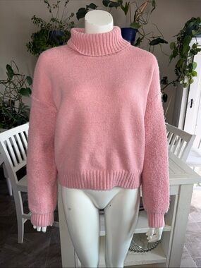 Dreamers Cozy Pink Turtleneck Women's oversized sm Sweater
